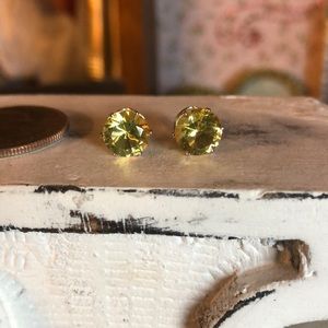 Citrine Yellow Rhinestone Earrings